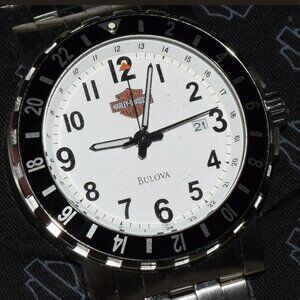 New, Harley Davison Bulova stainless steel watch